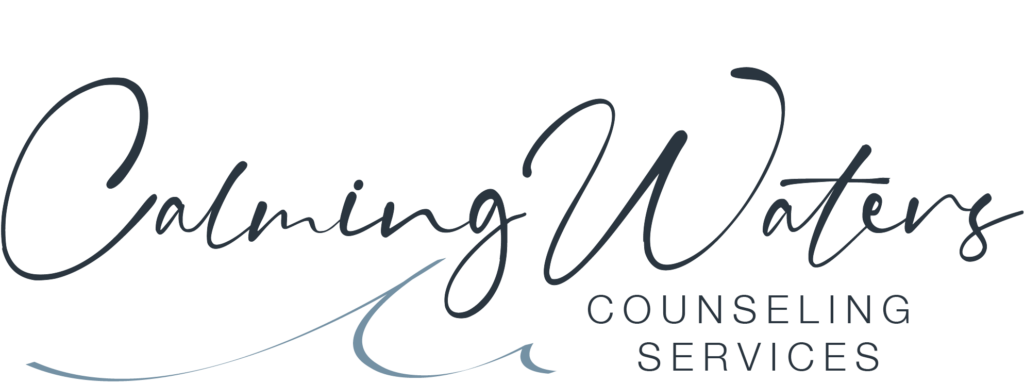 logo containing the name of the therapy practice "Calming Waters Counseling Services"